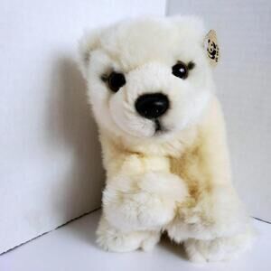 Vtg World Wildlife Fund (WWF) White Panda Bear Plush 1986 7.5" Stuffie Realistic